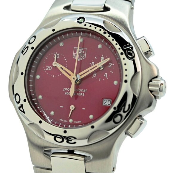 Vintage Ladies 34mm Tag Heuer Kirium Purple Dial Chronograph Watch main image 6